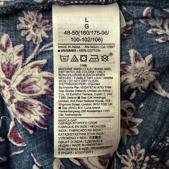 Gap Tiered Tie-Waist Midi Dress in Blue Floral - Picture 8 of 8